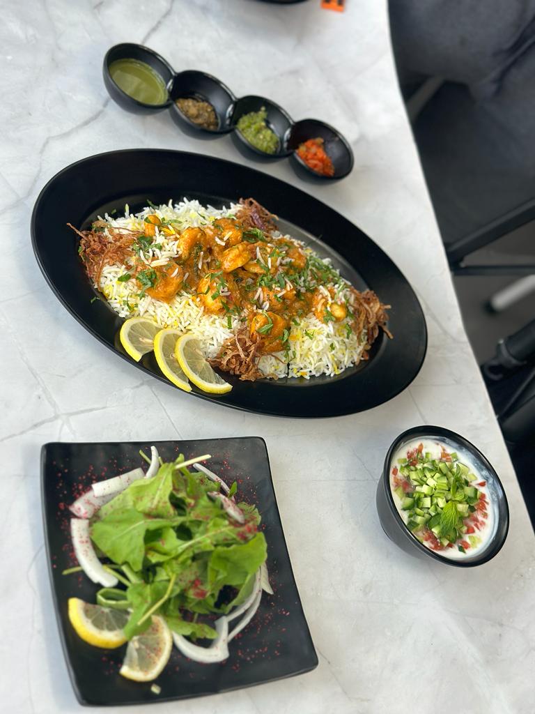 Shrimp biryani